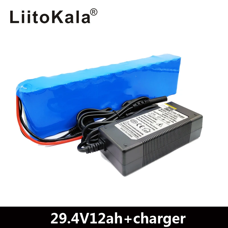 Литиевый аккумулятор LiitoKala 7S4P 24 В 12 А ч для электромотора велосипеда скутера
