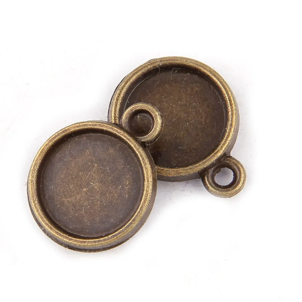 10 шт. античный бронзовый Круглый двойной подвесной 12 мм одиночный сплав нижний