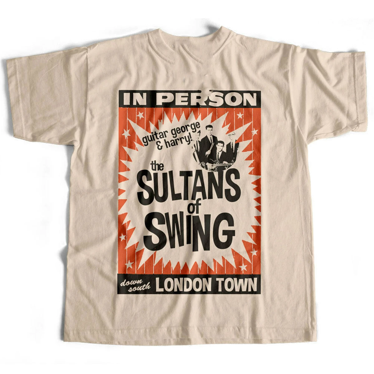 Вдохновленная Dire Straits футболка Sultans Of Swing Gig Poster Mark Knopfler с цифровой печатью|Мужские