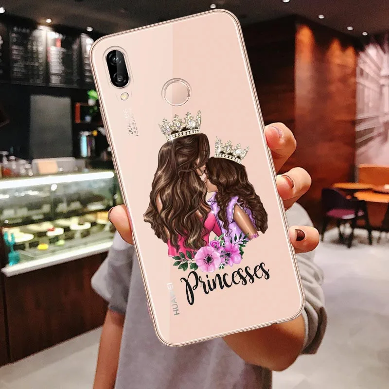 Прозрачный мягкий чехол для Huawei P30 Lite Pro P20 P20Pro P40 Mate 20 с черными и коричневыми