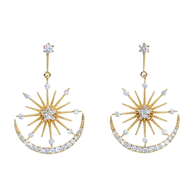 

Needle Exquisite Moon Stud Earrings Temperament Earrings French High Quality Super Fairy Sweet Wild Face Earrings