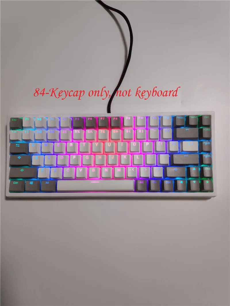 Набор 84 клавиш для механической клавиатуры PBT doubleshot прозрачные колпачки