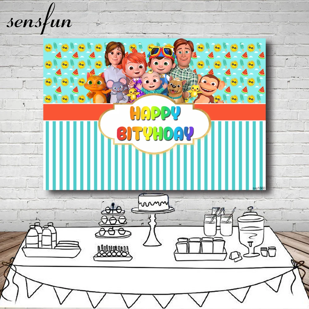 Sensfun Cocomelon семейные фотографии фоны Дети День рождения вечевечерние НКА для