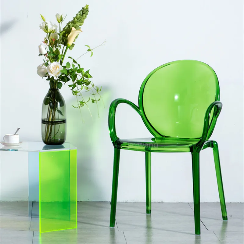 Роскошный Североевропейский прозрачный кофейный столик обеденный стул офисный