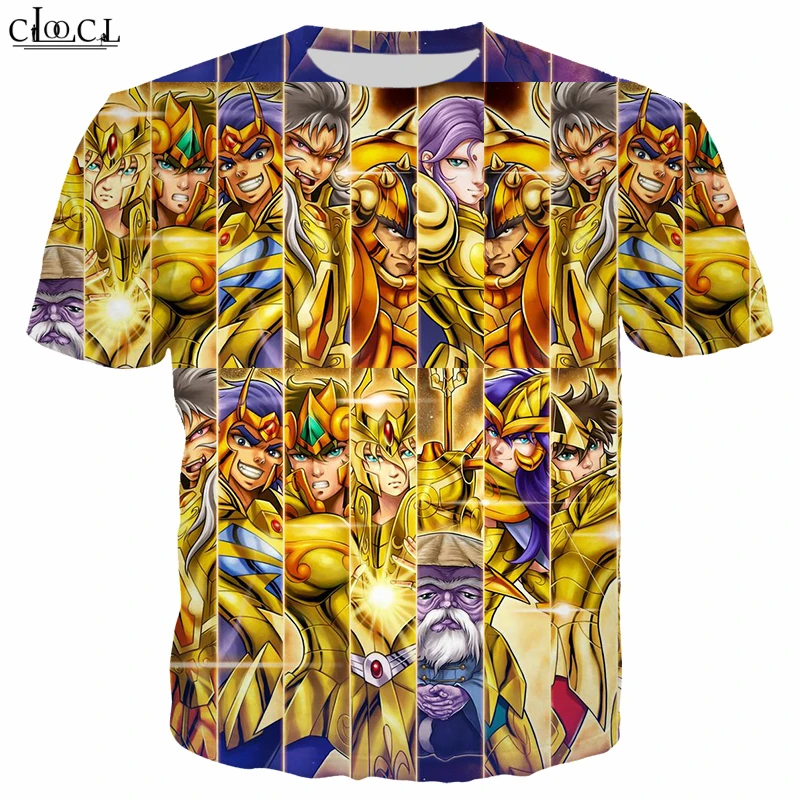 Футболка с 3D принтом аниме Saint Seiya повседневные стильные топы на весну и осень