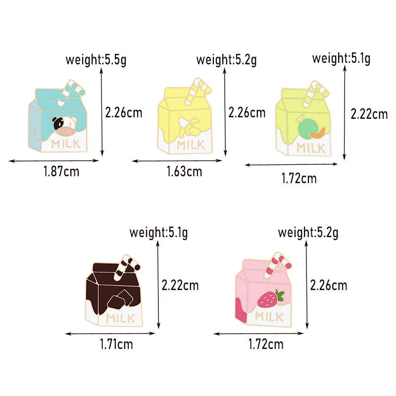 Милые Броши в виде молочной коробки эмалированные булавки с клубникой бананом