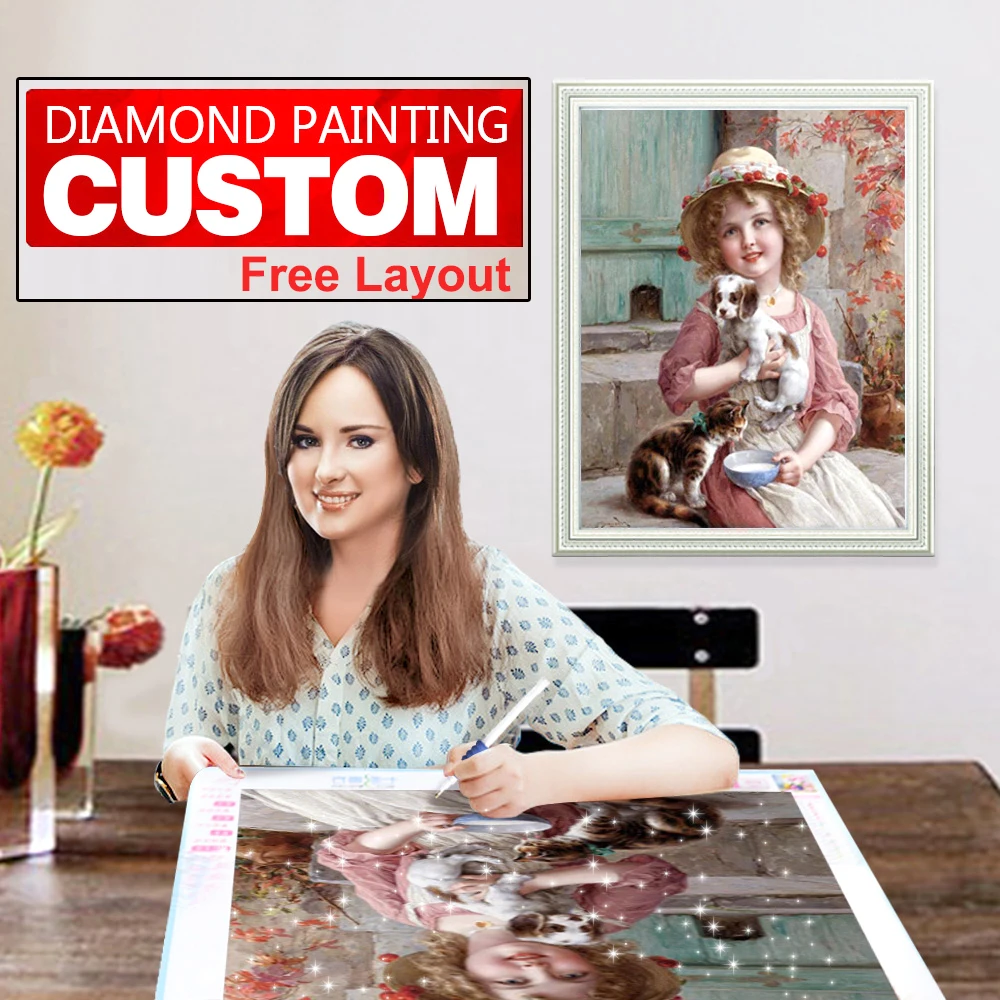 Алмазная живопись 5D сделай сам картина из квадратных страз на заказ вышивка
