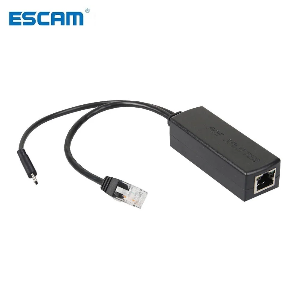 ESCAM IEEE 802.3af Micro USB Активный сплиттер PoE Power Over Ethernet 48V To 5V 2.4A для планшета Dropcam или