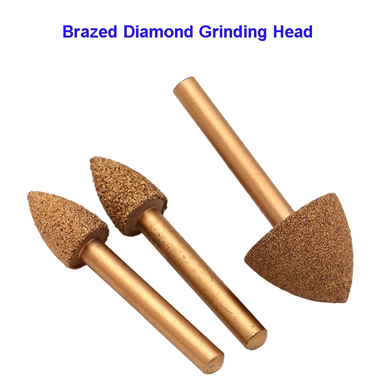 

Bullet-shape Vacuum Brazed Diamond Grinding Head Emerald Peeling Marble Glass Ceramic Chamfer Reaming Rough/Fine Sanding Tool