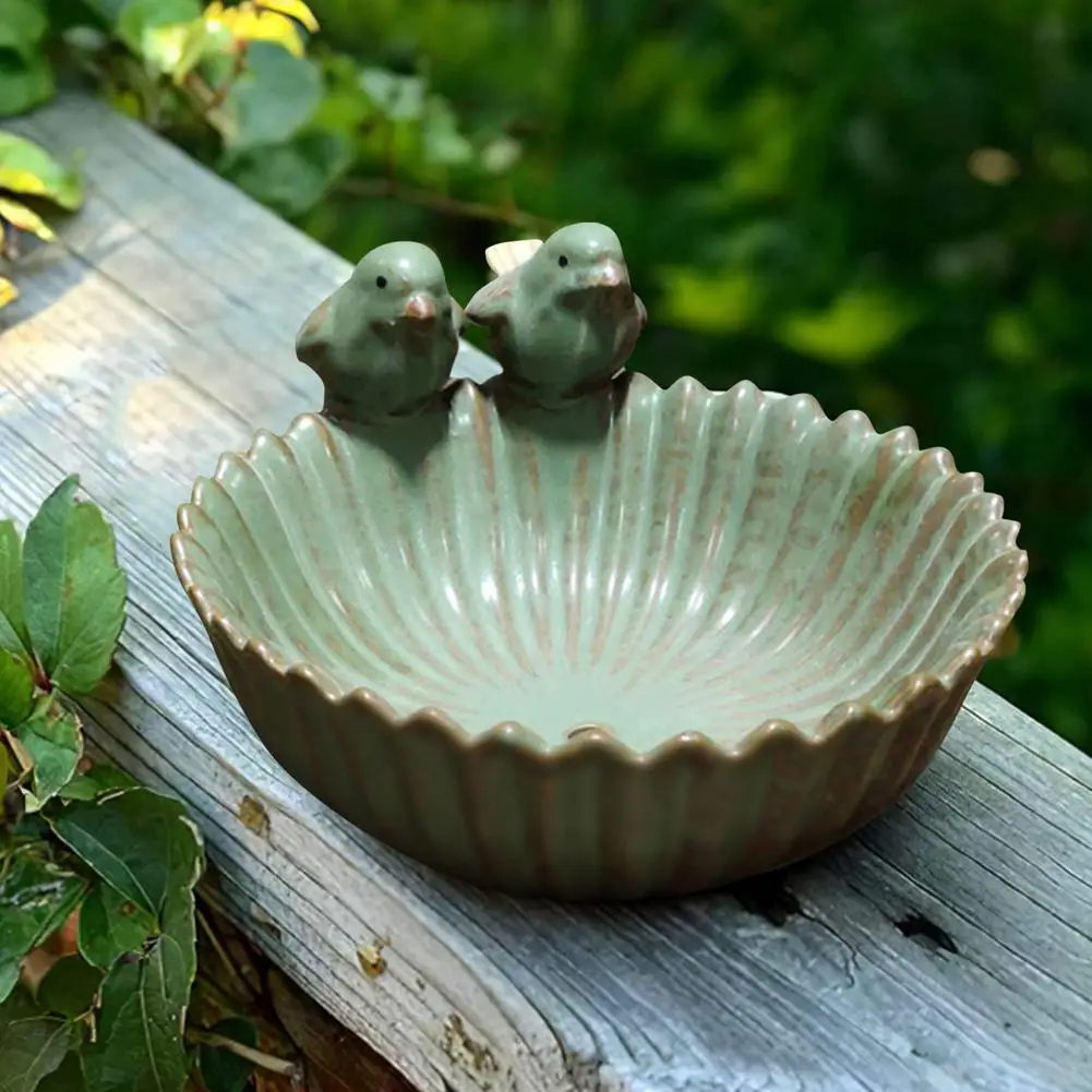 

Bird Feeder Tray Innovative Garden Ceramic Seeds Fruit Platter Succulent Flower Pot For Outdoors, Backyards And Gardens