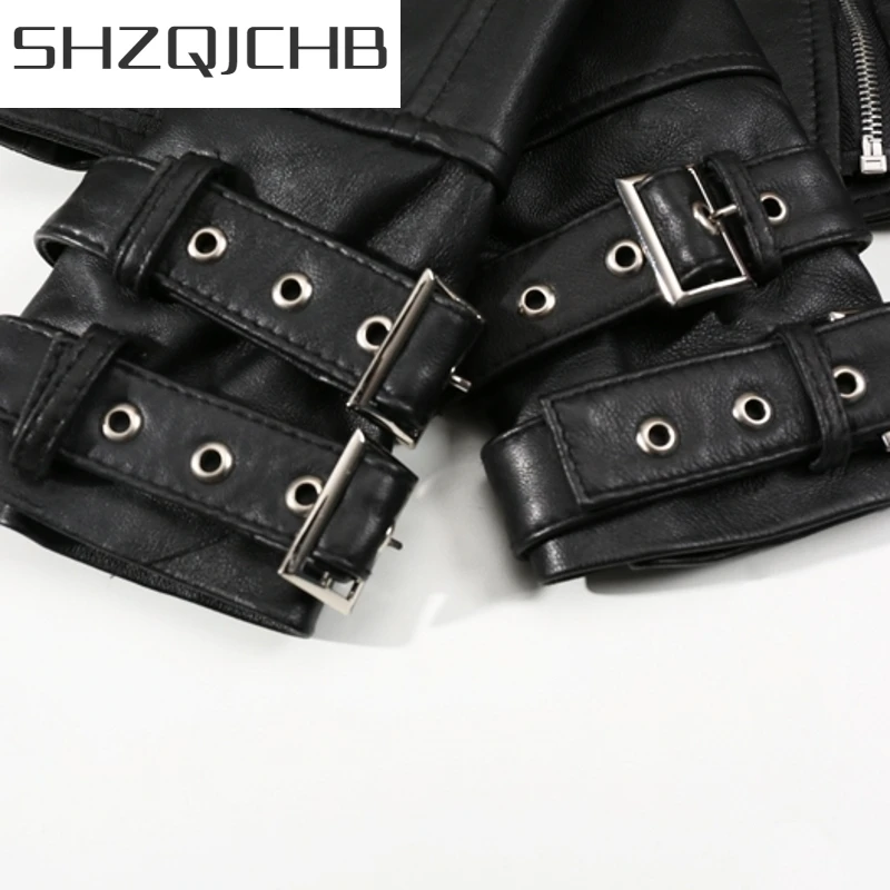 

JCHB 2021 Genuine Leather Sheepskin Jacket Spring Autumn Women Real Leather Coat Fashion Black Female Motorcycle Slim Short Jac