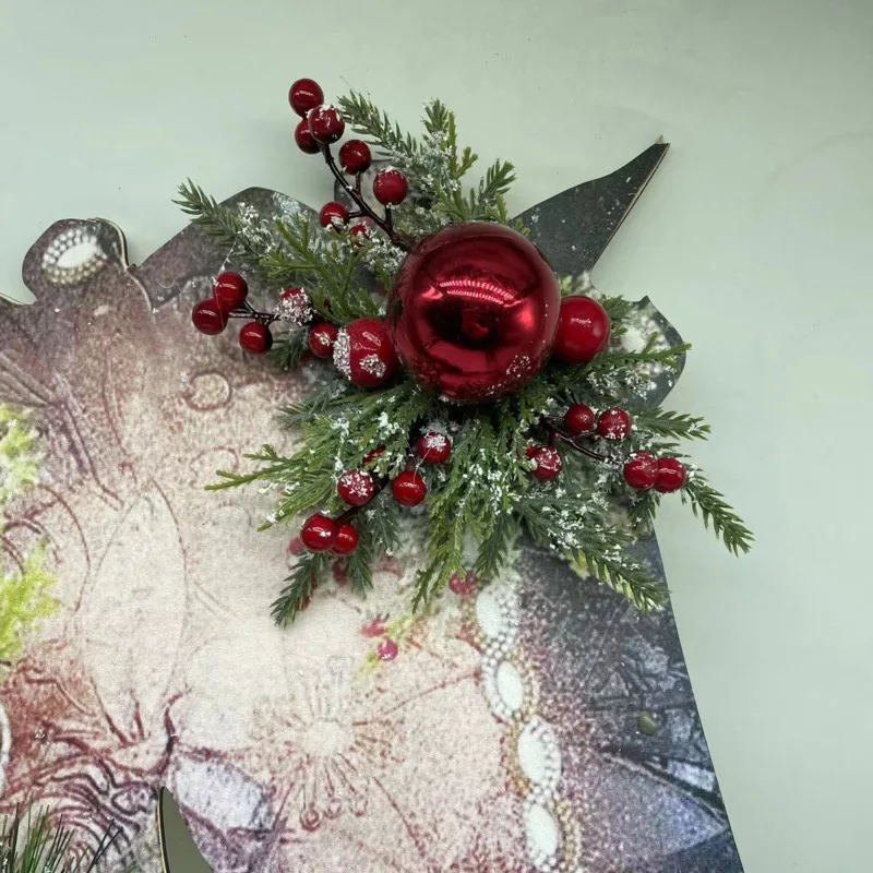 Guirnalda de Navidad con cabeza de caballo para puerta Delantera, colgante de cabeza de Animal para jard&iacute;n al aire libre, adornos colgantes de pared para el hogar, novedad-2