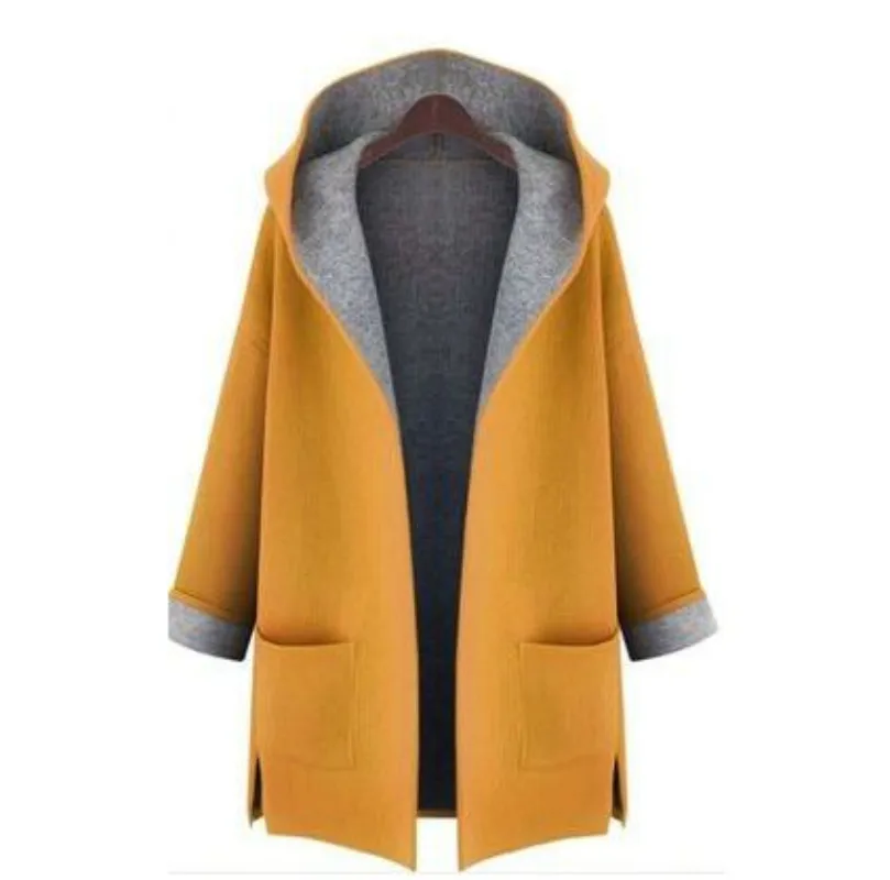 XUXI женское осенне зимнее тонкое пальто модная свободная шерстяная Смешанная