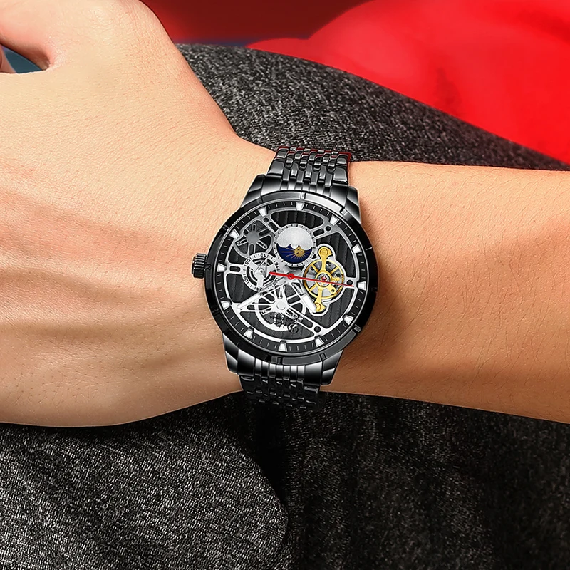 

2021 New 40mm Men Luxury Automatic Mechanical Wrist Watch Men Stainless Steel 3ATM Waterproof Watch For Women Relogio Masculino