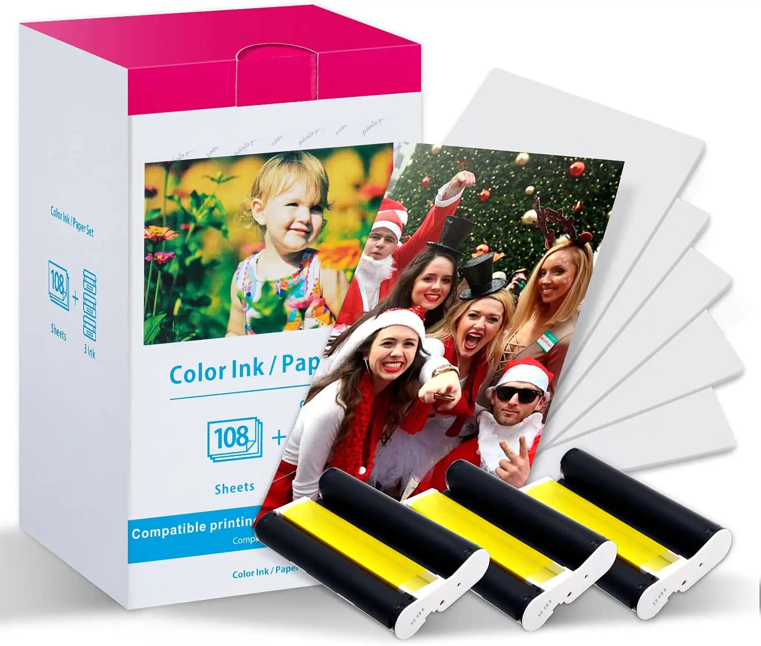 Compatible Canon KP-108IN 3 Color Ink 180 Sublimation Photo Paper 4*6