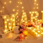 Пластиковый светодиодный ночник 26 букв алфавита светильник светящийся настенный домашняя одежда для свадьбы, дня рождения Декор партии декоративные принадлежности