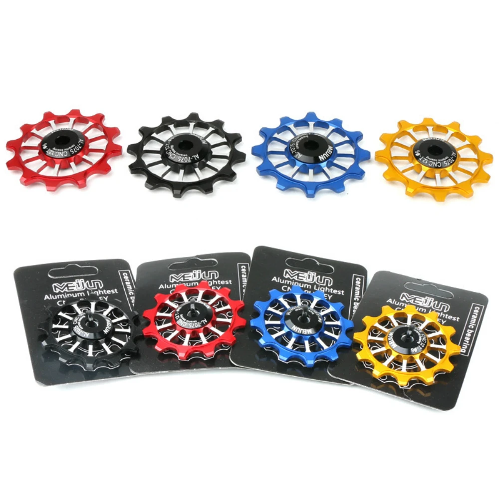 

12T Bicycle Derailleur Guide Wheel Ceramic Bearing 10 Speed MTB Road Bike Pulley Jockey Narrow and Wide Roller 4/5/6mm Oil Slick
