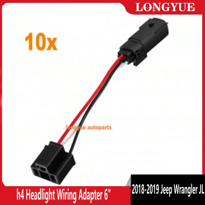 10 шт 2018 2019 Plug &amp Play h4 светодиодные фары адаптер для проводки Jeep Wrangler JL
