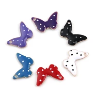 5 pcs copper enamelled sequins animal pendants double faced enamel dot butterfly charms gold color diy earring jewelry 15x 10mm