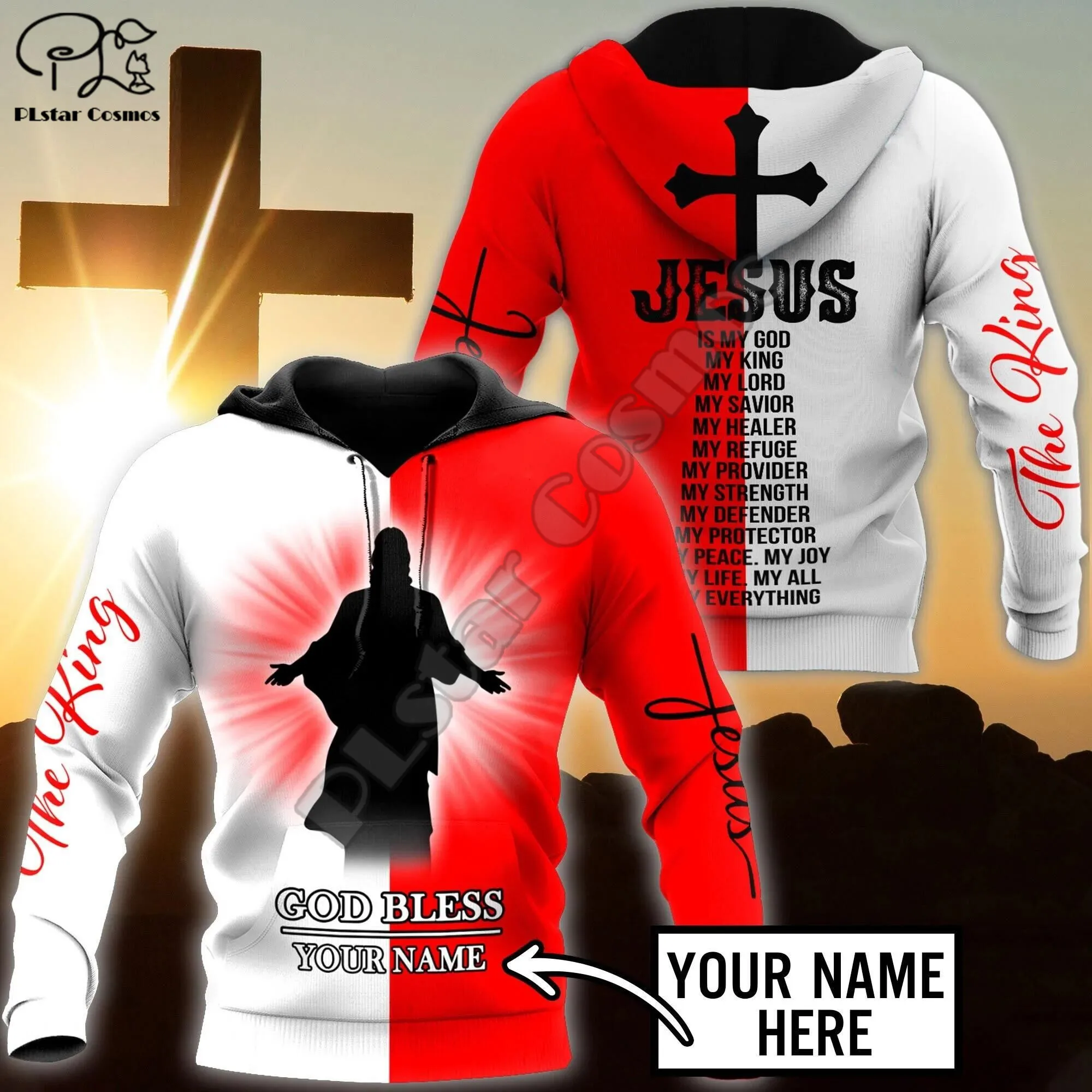 

PLstar Cosmos Jesus Christian 3D Printed 2022 New Fashion Hoodies Sweatshirts Zip Hooded For Men/Women Casual Streetwear J-13