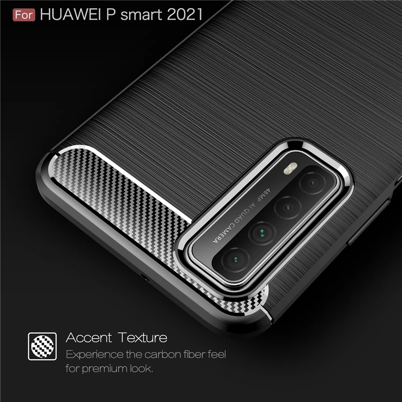 for huawei p smart 2021 case carbon fiber anti knock shockproof soft case for huawei p smart 2021 cover for huawei p smart 2020 free global shipping