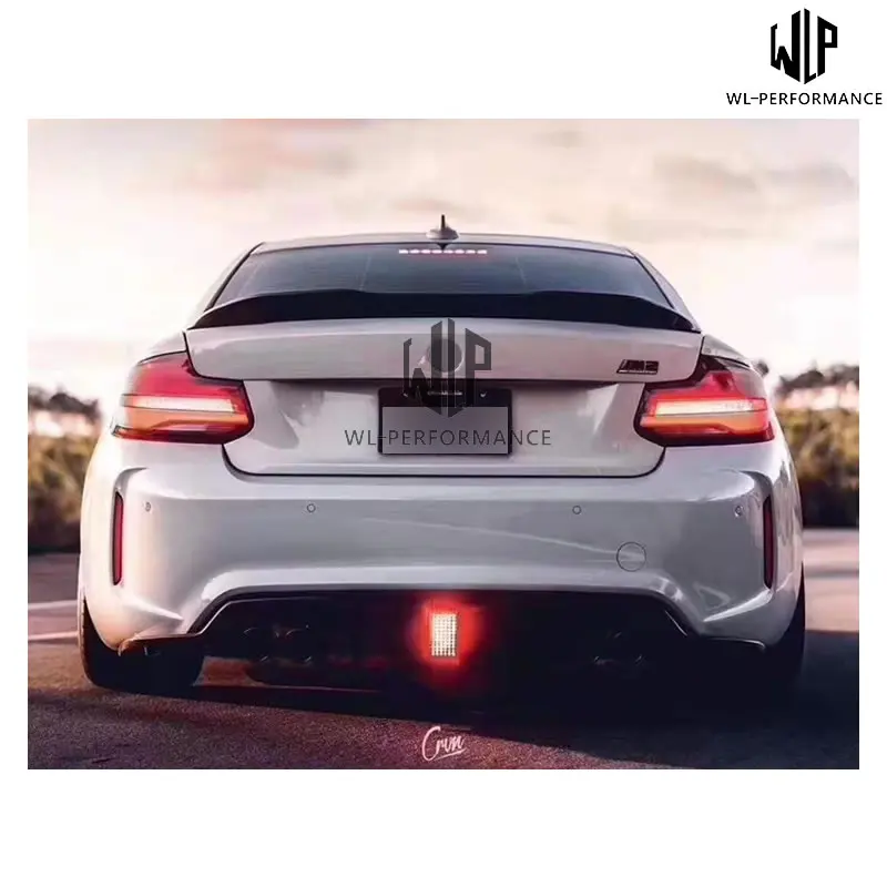 F87 M2 карбоновый Комплект кузова задний диффузор со светодиодным светильник для BMW