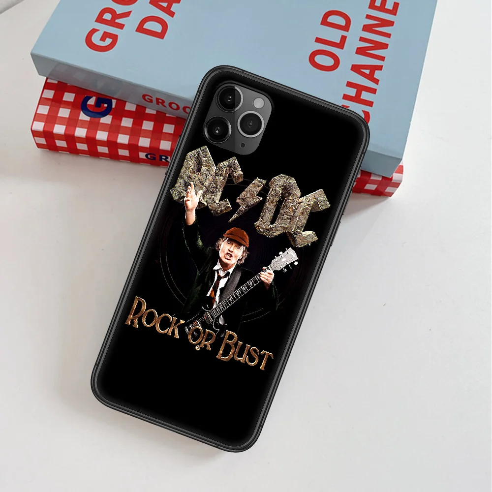 

AC DC Band Phone Case For IPhone 4 4s 5 5S SE 5C 6 6S 7 8 Plus X XS XR 11 12 Mini Pro Max 2020 black Coque Painting Shell Pretty