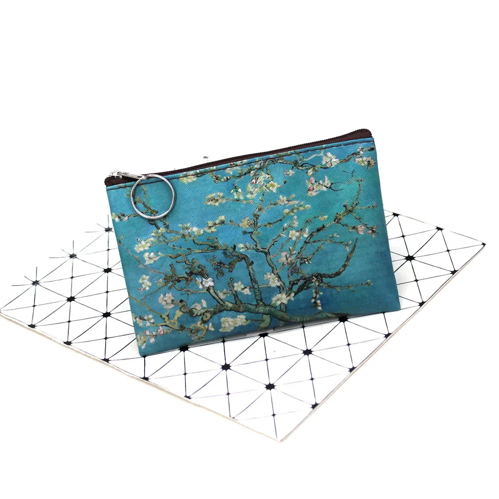

Classic Print Creative Coin Purse Famous Oil Painting Change Purse Lady Holding Small Square Wallet Vintage Student Mini Wallet