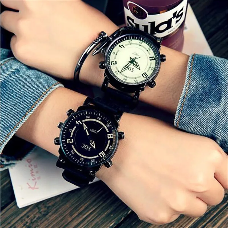 

Relogio Masculino силиконовые часы для пар Женские часы с большим циферблатом студенческие часы тренд Ретро минималистичные литературные мужские часы