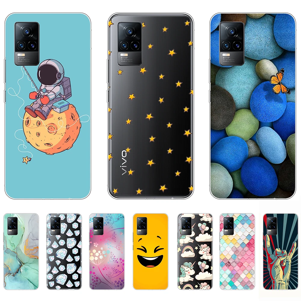 

For vivo V21E Case Tpu Silicon Abstract Flexible Shell Phone Cover on vivo V21E Anti-knock Personality Fundas Coque Etui Bumper