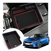 ruiya car armrest storage box for ceed gt 2018 2019 2020 central control armrest box auto interior styling accessories red black