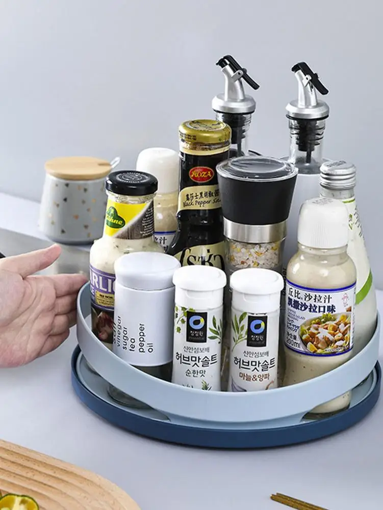 

Non Slip Spice Rack 360 Rotating Spice Rack Noiseless Space Saving Portable Cosmetics Rack With Handle For Seasoning Snacks