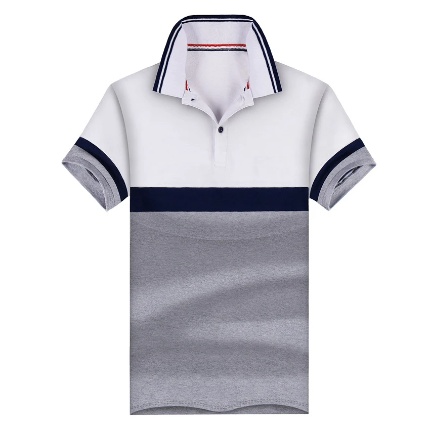 

4XL Summer Men's Breathable Cotton Short Sleeve Boys POLO Casual Turndown Collar Male Tops J6T469