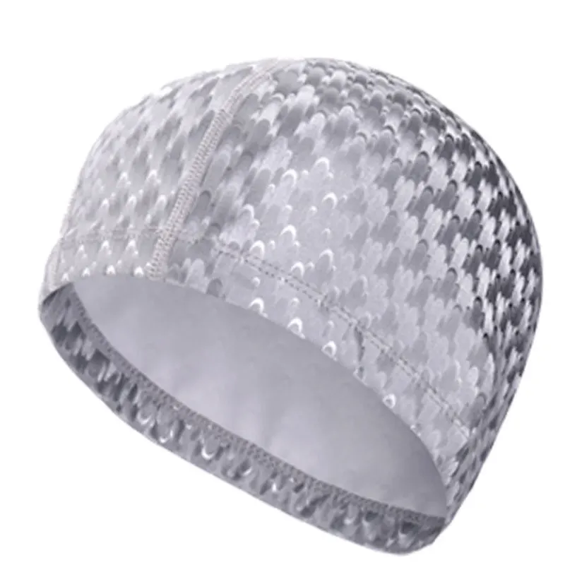 

Shiny Elastic Swimming Cap Men Women PU Coating Swim Pool Bathing Hat Waterproof Long Hair Ear Protection For Adults swim caps