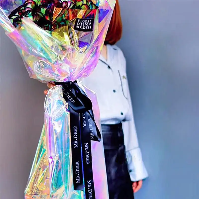 20 шт радужная пленка целлофановая упаковочная бумага для цветочного букета