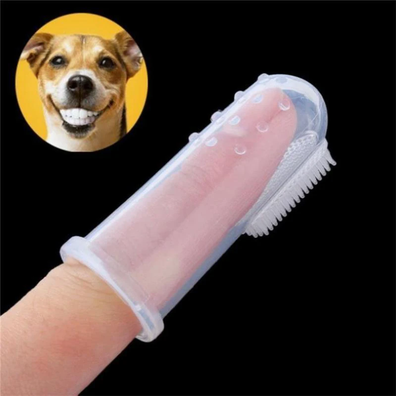 

Soft Transparent Finger Dog Toothbrush Silica Gel Teddy Cat Pet Bad Breath Tartar Prevent Disease Teeth Care Cleaning Brush