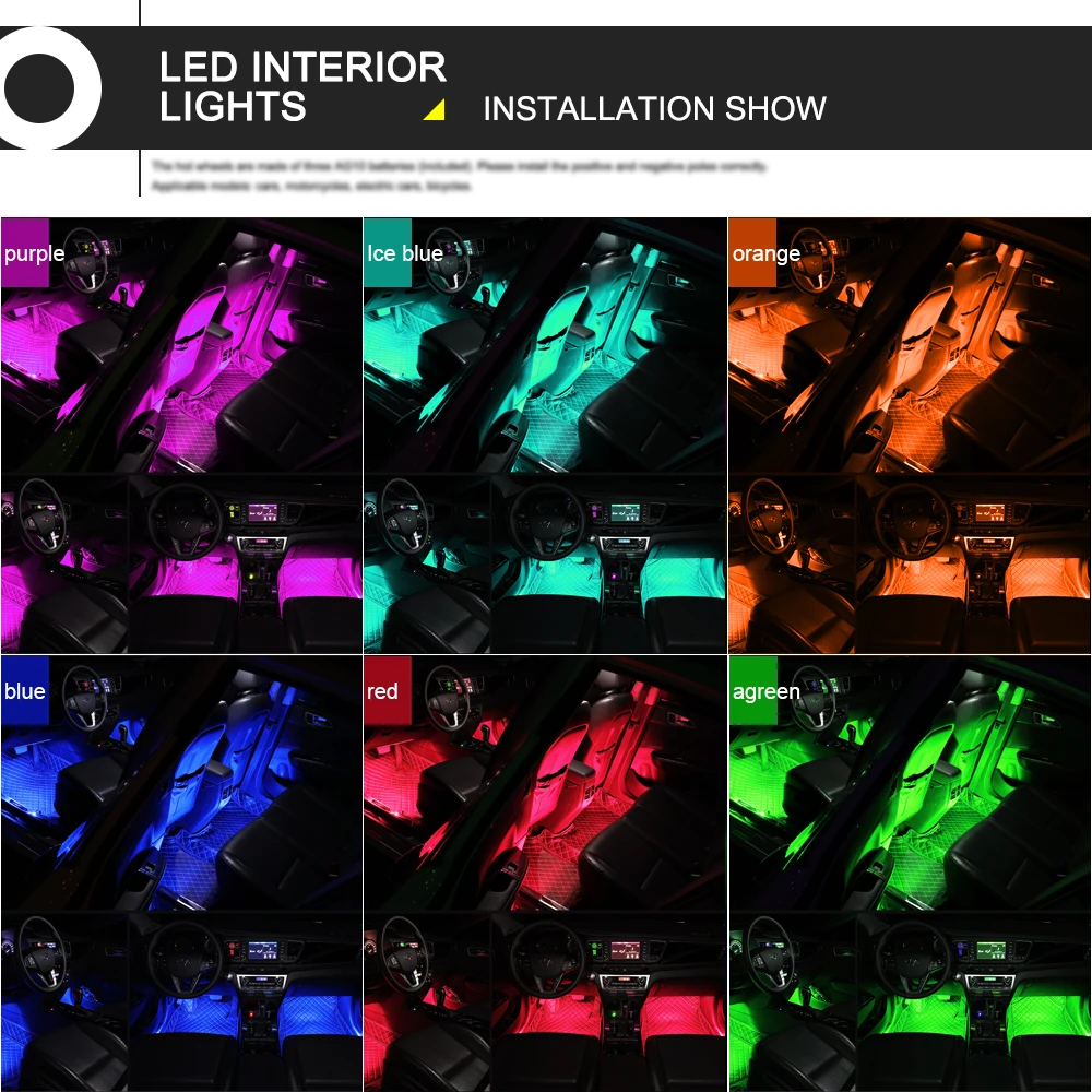 4x окружающий свет LED атмосферный авто интерьер Внутренняя дверь чаша ручка