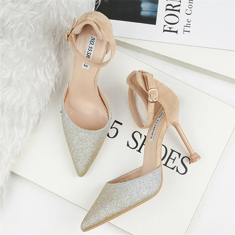 2019 новые женские роскошные босоножки на высоком каблуке 9 см свадебные