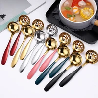 long handle soup ladle colander 304 stainless steel big tablespoons family hot pot skimmer public mixing spoon kitchen tableware