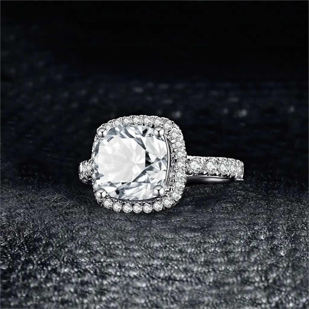 JewelryPalace подушки 3ct Свадебные Halo Пасьянс Обручение кольцо 925 пробы Серебряное кольцо Для Свадебные украшения Новинка; Лидер продаж