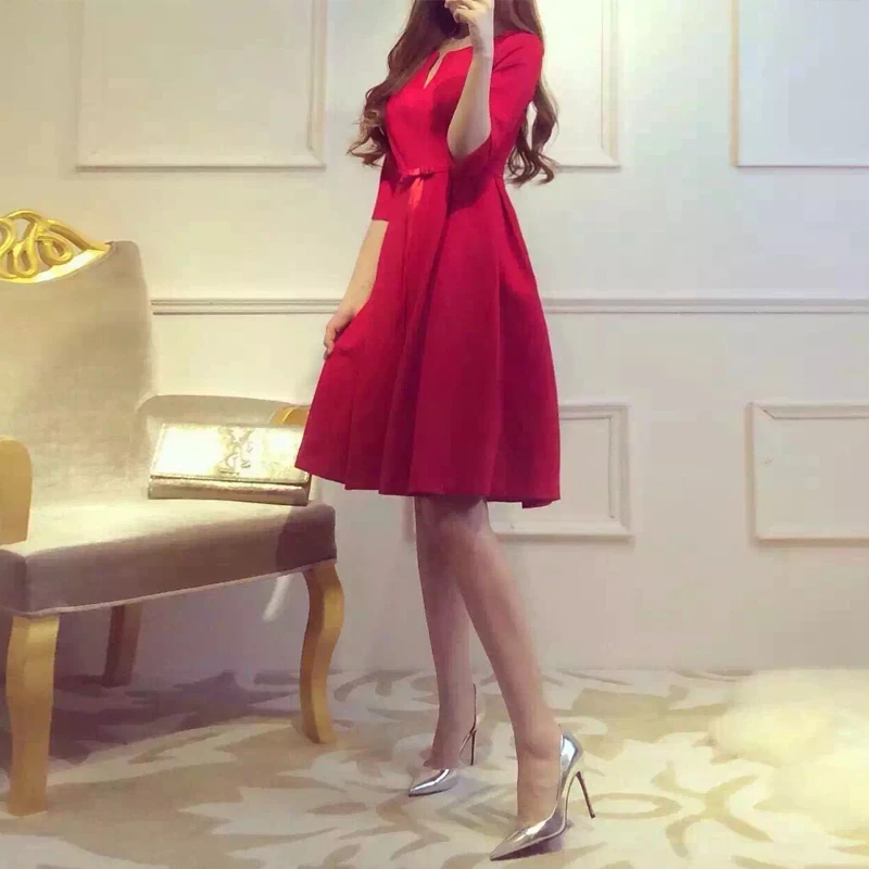 Летнее женское платье новинка ТРАПЕЦИЕВИДНОЕ с круглым вырезом длинным рукавом