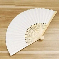 blank paper fan plain child painting white color folding fan kindergarten handmade material
