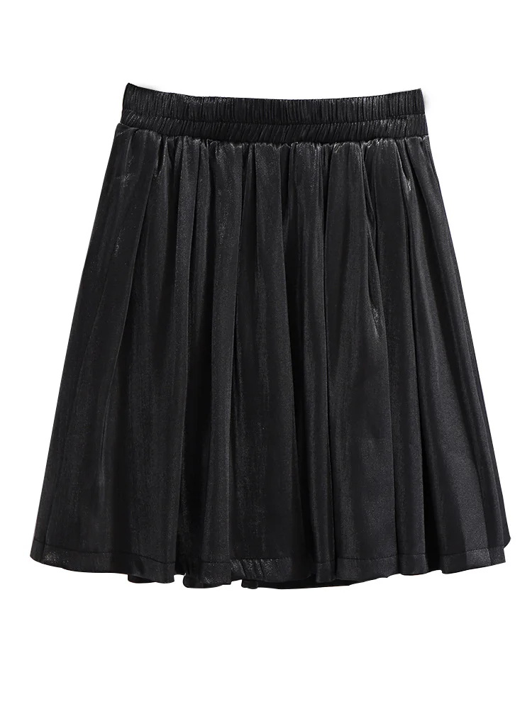 

korean fashion Shinny Thin Polyester Smooth skirts plus size harajuku kawaii Short skirt For Women faldas DM