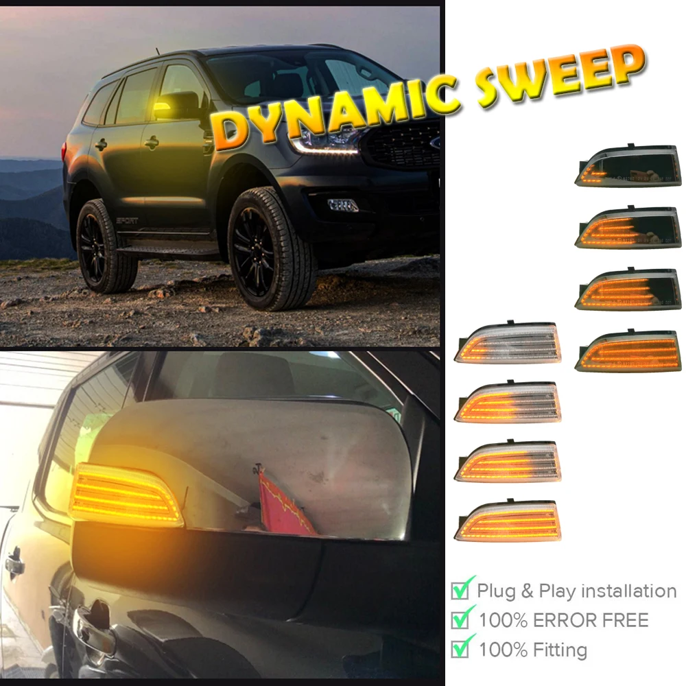 2x автомобиль боковое зеркало заднего вида с светильник ретранслятор сигнала