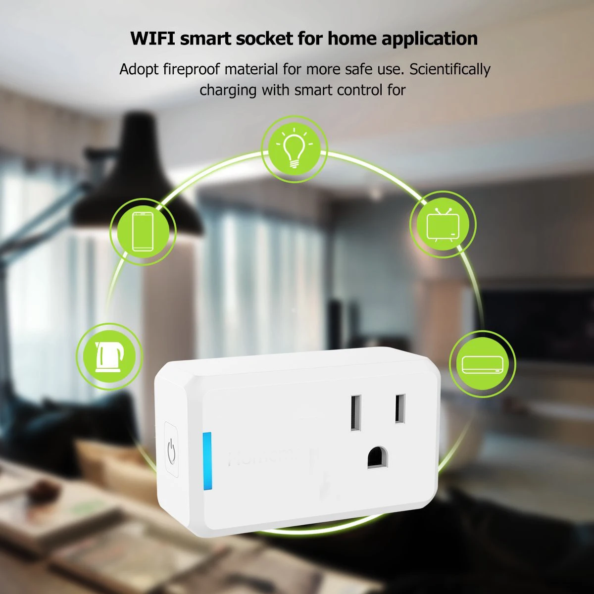 Wi Fi Smart Plug электрической розетки Мощность гнездо адаптера пульт дистанционного