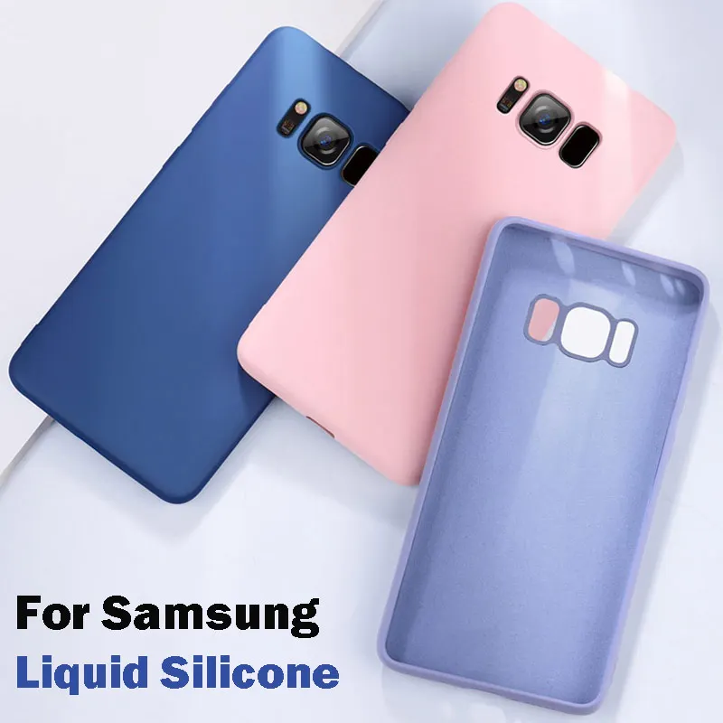 Мягкая накладка из жидкого силикона чехол для Samsung Galaxy S8 S9 S10 плюс S10e Note 8 9 A30 A50 A70 A80