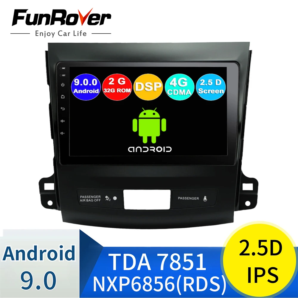 2 дин магнитола андроид 9.0 навигатором For Mitsubishi Outlander xl 2007 2008 2011 Android 9.0 Штатное Головное устройство для Мицубиси Аутлендер 2 штатная магнитола автомобильная мультимедиа aвтомагнитола 40