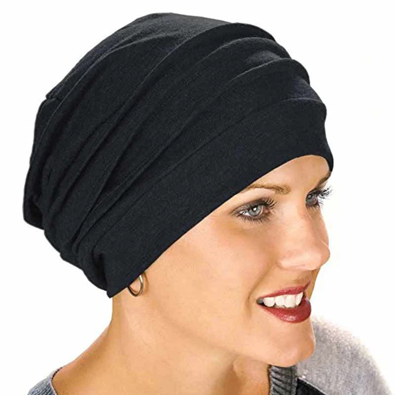 

2021 New Elastic Fashion Turban Hat Solid Color Women Warm Winter Headscarf Bonnet Inner Hijabs Cap Muslim Hijab femme Wrap Head