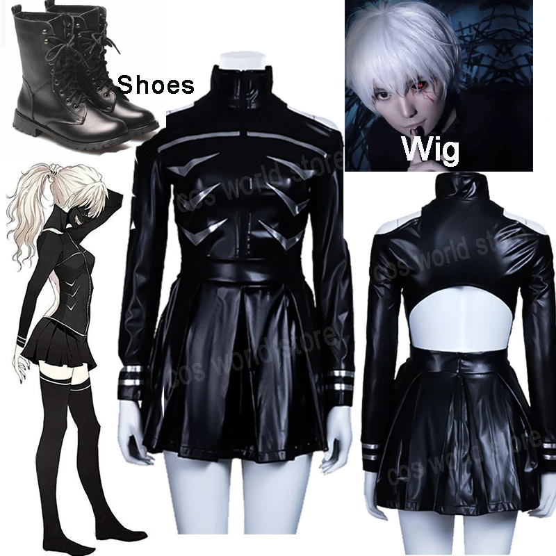 Токийский Гуль канеки Кен девушка Униформа Женская парик обувь наряды косплей