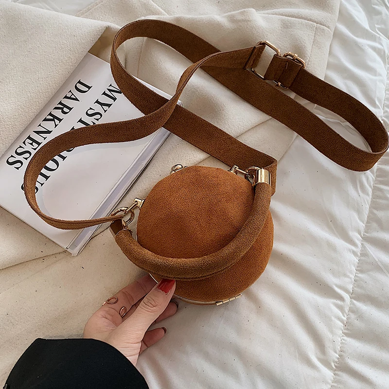 

Ball Shape Scrub PU Leather Min Crossbody Shoulder Bags for Women 2021 Winter Luxury Fashion Simple Totes Purses and Handbags